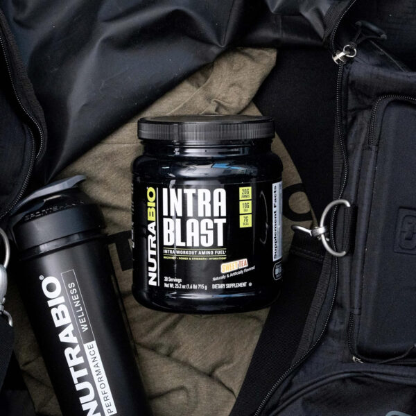 6895b1c818574d7489ece729bb474c665f3dad044c17e63b697e7.jpg NutraBio Intra Blast Bcaa Powder Amino Acid Supplement, Electrolyte & Hydration Blend, Intra, Pre Workout & Muscle Recovery, 20g Eaa Amino Acids Powder, 5g Glutamine- Strawberry Lemon Bomb, 30 Serving