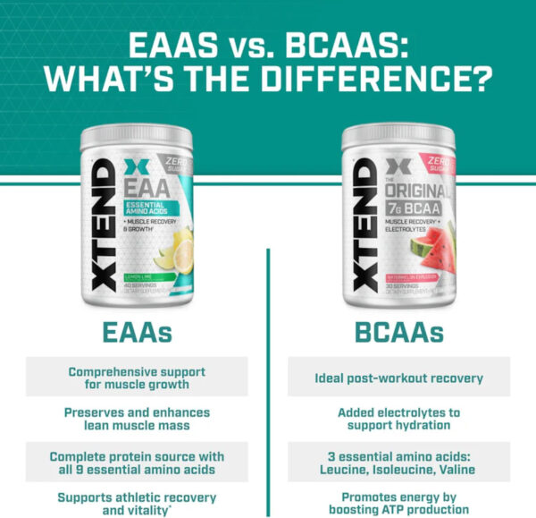 Scivation XTEND EAA + BCAA Powder | Muscle Recovery & Lean Muscle Growth | 9 Essential Amino Acids for Intra Workout or Post Workout Recovery | 10g EAAs Per 2 Servings | Mango 40 Servings