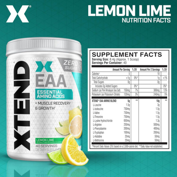 Scivation XTEND EAA + BCAA Powder | Muscle Recovery & Lean Muscle Growth | 9 Essential Amino Acids for Intra Workout or Post Workout Recovery | 10g EAAs Per 2 Servings | Mango 40 Servings