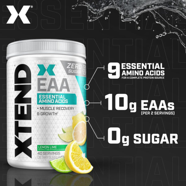 Scivation XTEND EAA + BCAA Powder | Muscle Recovery & Lean Muscle Growth | 9 Essential Amino Acids for Intra Workout or Post Workout Recovery | 10g EAAs Per 2 Servings | Mango 40 Servings