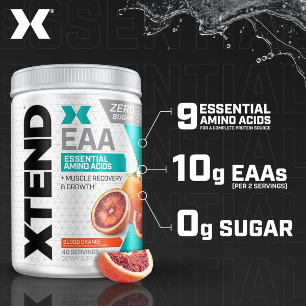 Scivation XTEND EAA + BCAA Powder | Muscle Recovery & Lean Muscle Growth | 9 Essential Amino Acids for Intra Workout or Post Workout Recovery | 10g EAAs Per 2 Servings | Mango 40 Servings