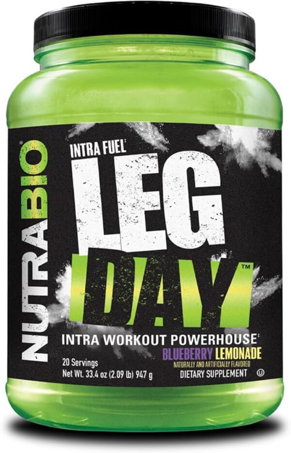 NutraBio Leg Day Intra Workout Powder – Advanced Carb Supplement with Cluster Dextrin & Electrolytes – Carb Powder with EAAs/BCAAs – Cyclic Dextrin for Performance – Grape Berry, 20 Servings