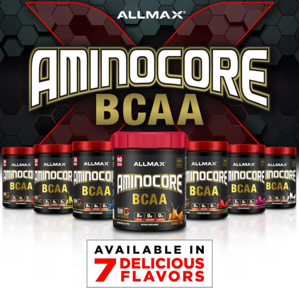 ALLMAX Nutrition AMINOCORE BCAA Powder, 8.18 Grams of Amino Acids, Intra and Post Workout Recovery Drink, Gluten Free, Pineapple Mango, 315 g