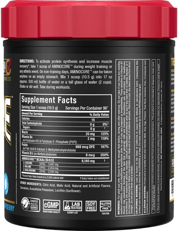 ALLMAX Nutrition AMINOCORE BCAA Powder, 8.18 Grams of Amino Acids, Intra and Post Workout Recovery Drink, Gluten Free, Pineapple Mango, 315 g