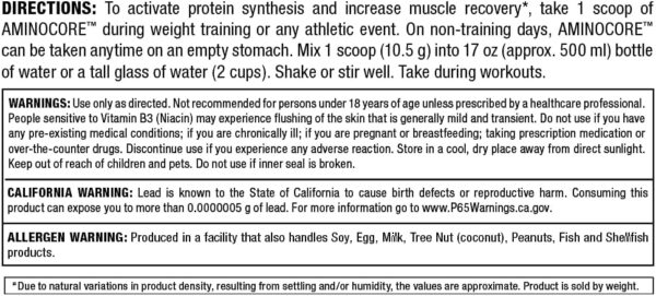 ALLMAX Nutrition AMINOCORE BCAA Powder, 8.18 Grams of Amino Acids, Intra and Post Workout Recovery Drink, Gluten Free, Pineapple Mango, 315 g