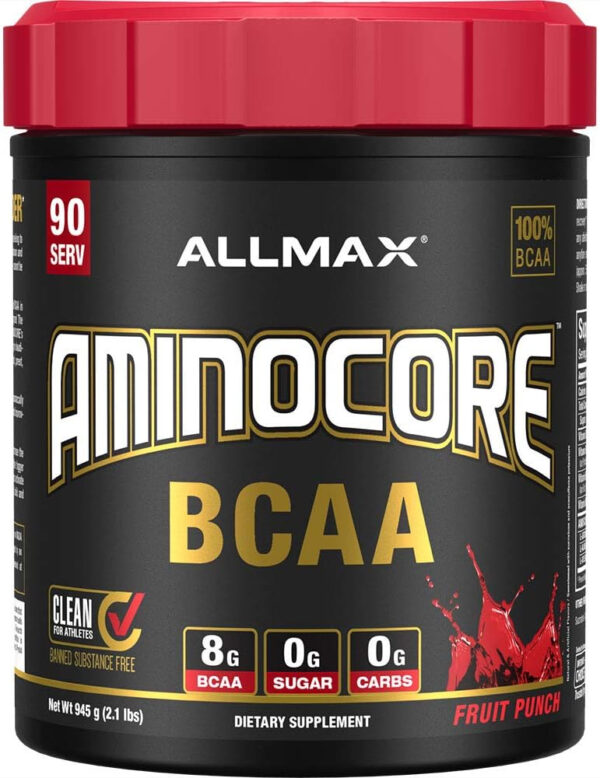 ALLMAX Nutrition AMINOCORE BCAA Powder, 8.18 Grams of Amino Acids, Intra and Post Workout Recovery Drink, Gluten Free, Pineapple Mango, 315 g