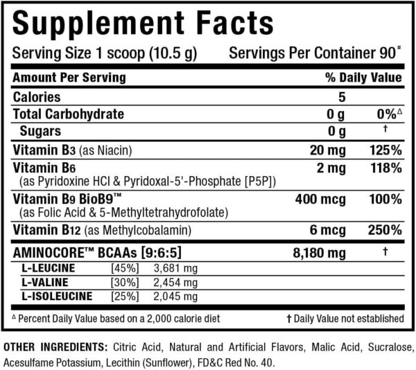 ALLMAX Nutrition AMINOCORE BCAA Powder, 8.18 Grams of Amino Acids, Intra and Post Workout Recovery Drink, Gluten Free, Pineapple Mango, 315 g