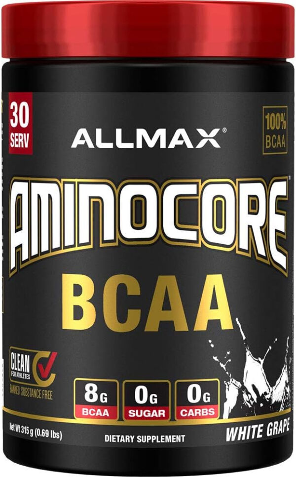 ALLMAX Nutrition AMINOCORE BCAA Powder, 8.18 Grams of Amino Acids, Intra and Post Workout Recovery Drink, Gluten Free, Pineapple Mango, 315 g