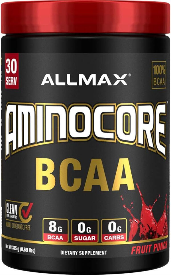 ALLMAX Nutrition AMINOCORE BCAA Powder, 8.18 Grams of Amino Acids, Intra and Post Workout Recovery Drink, Gluten Free, Pineapple Mango, 315 g