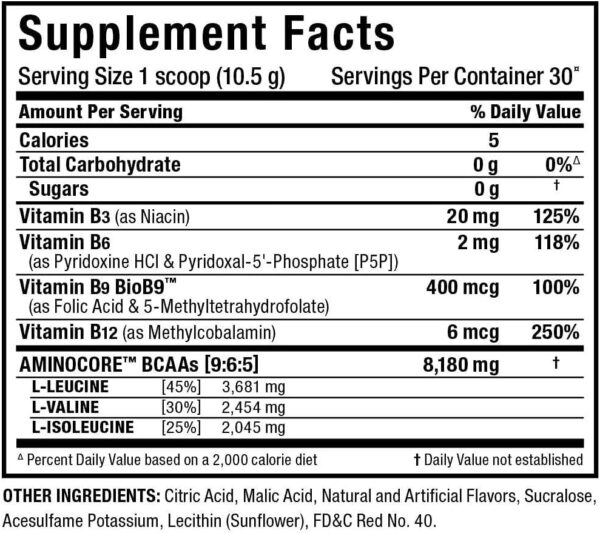 ALLMAX Nutrition AMINOCORE BCAA Powder, 8.18 Grams of Amino Acids, Intra and Post Workout Recovery Drink, Gluten Free, Pineapple Mango, 315 g