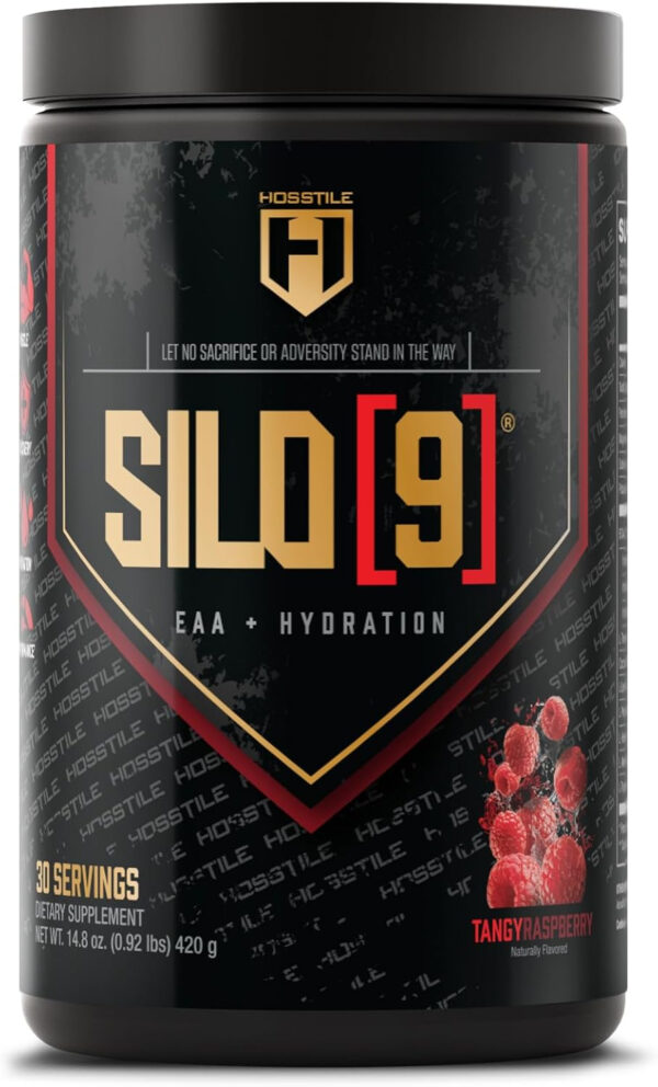 HOSSTILE SILO[9] Essential Amino Acids, EAA & BCAA Powder, Electrolyte Hydration Support, Enhance Muscle Recovery, Build Lean Muscle, Pre or Post Workout Drink, Blueberry Lemonade, 30 Servings