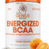 Genius BCAA Powder - 5g Vegan BCAAs L-Glutamine, Cognizin & Rhodiola Muscle Recovery Energy Support 100mg Caffeine Pre, Intra, Post-Workout Nootropic Supplement for Focus & Performance - Grape Limeade