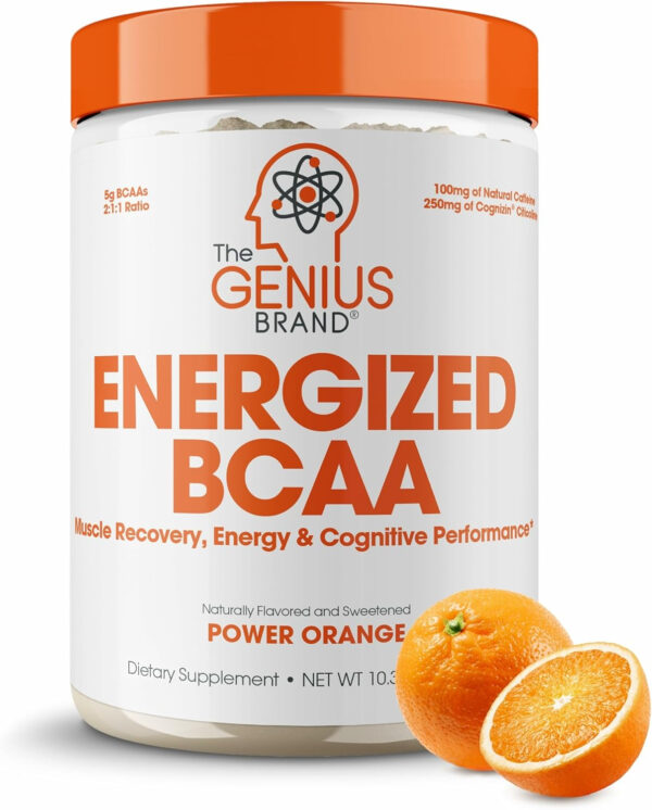 Genius BCAA Powder - 5g Vegan BCAAs L-Glutamine, Cognizin & Rhodiola Muscle Recovery Energy Support 100mg Caffeine Pre, Intra, Post-Workout Nootropic Supplement for Focus & Performance - Grape Limeade
