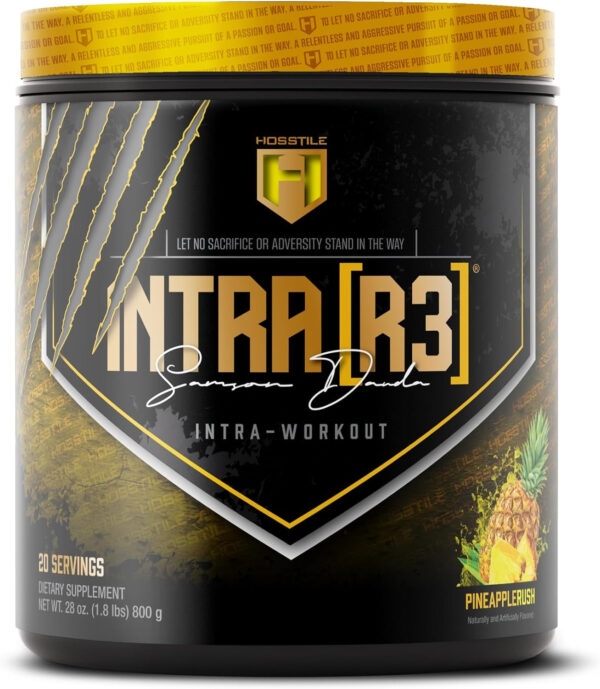 HOSSTILE Intra[R3] Intra Workout Powder, Intra Workout Carb, EAA & BCAA Drink, Enhance Energy & Endurance, Improve Muscle Recovery, Build Lean Muscle, Orange, 20 Servings