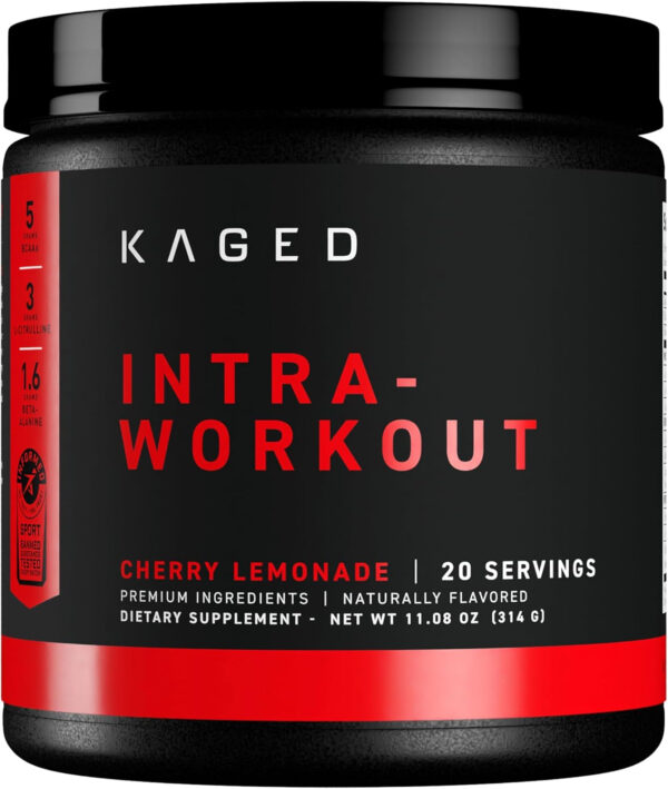 6895b519302a4bc4203f9a2250a7cb979f96eca54b90bb43c170c.jpg Kaged Intra-Workout Powder | in BCAAs, L-Citrulline & Beta-Alanine for Endurance | 124mg Organic PurCaf® Caffeine | Coconut Water Powder | 20 Servings | Cherry Limeade