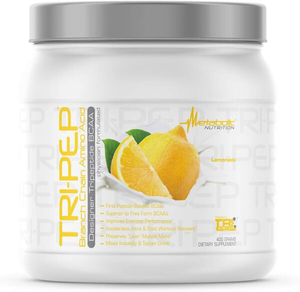 Metabolic Nutrition - TRIPEP - Tri-Peptide Branch Chain Amino Acid, BCAA Powder, Pre Intra Post Workout Supplement, Green Apple, 400 Grams (40 Servings)