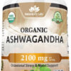 6895c6579f5680e55297b533e9eee3448970fc4e2276905463621.jpg Organic Ashwagandha 2,100 mg - 100 Veggie Capsules Pure Organic Ashwagandha Powder and Root Extract - Stress Relief, Mood Enhancer