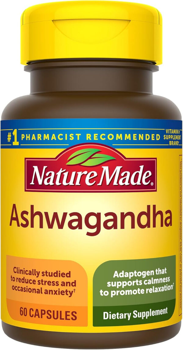 6895c6959ec6e1039731853724ed7b7ee07907d11df4cd5fa1f46.jpg Nature Made Ashwagandha Capsules 125mg for Stress Support, 60 Capsules, 60 Day Supply