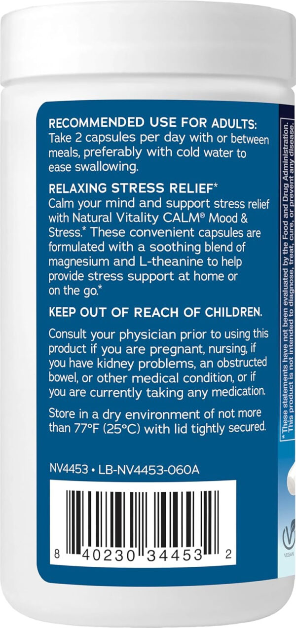 6895c6ec82b1f11686fd99e7a4d0eb14c9dd35c90f1bd8cdcbc12.jpg Natural Vitality Calm® Mood & Stress Relief Capsules, Magnesium Glycinate Supplement, 120 Caps
