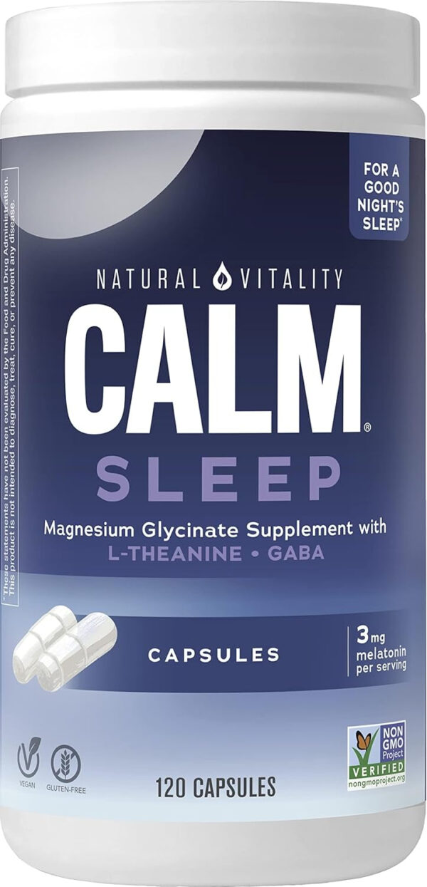 6895c6efd0d5caabcfeed167a7c6caf810fa7d2268cf8b8d5640d.jpg Natural Vitality Calm® Mood & Stress Relief Capsules, Magnesium Glycinate Supplement, 120 Caps