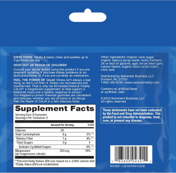 6895c71dcd928eb41d3789a6fad1d01fcffbe91b7dfb5fd0aa7ea.jpg Natural Vitality Calm® Mood & Stress Relief Capsules, Magnesium Glycinate Supplement, 120 Caps