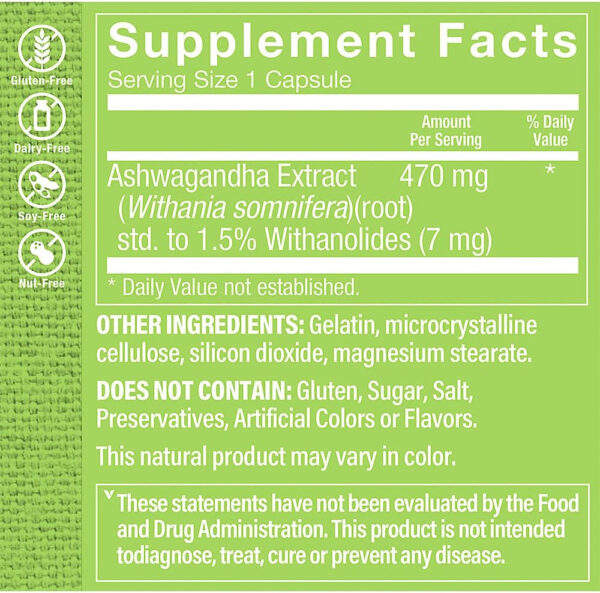 6895c73a2d21a713d474a370e008f5310b7474873e7f5f2df8ab6.jpg The Vitamin Shoppe Ashwagandha Extract 470MG - Herbal Supplement That Provides Energy & Vitality, Helps with Stress Management (120 Capsules)