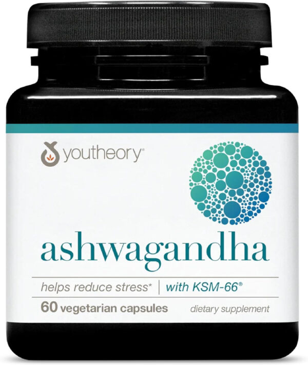 Youtheory Ashwagandha - 1,000 mg - Stress & Cortisol Support Supplement - Adaptogenic Herbal Blend with KSM-66 Ashwagandha & Ginger - 90 Vegetarian Capsules
