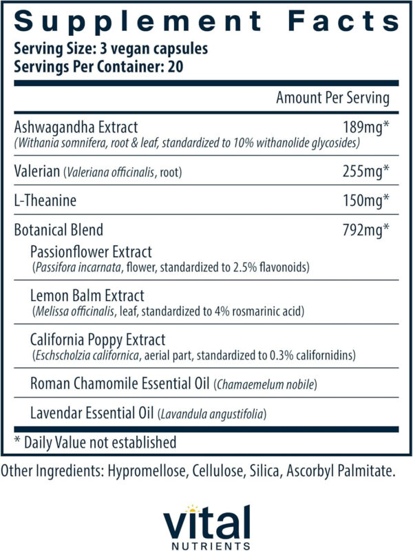 6895c7a385dd7324e77e0df7bfa79bd49f380740d867b9891d3f5.jpg Vital Nutrients Tension Ease with Ashwagandha | Stress Relief Supplement for Relief of Occasional Stress and Nervous Tension | Gluten, Dairy, Soy Free | Non-GMO | 60 Capsules