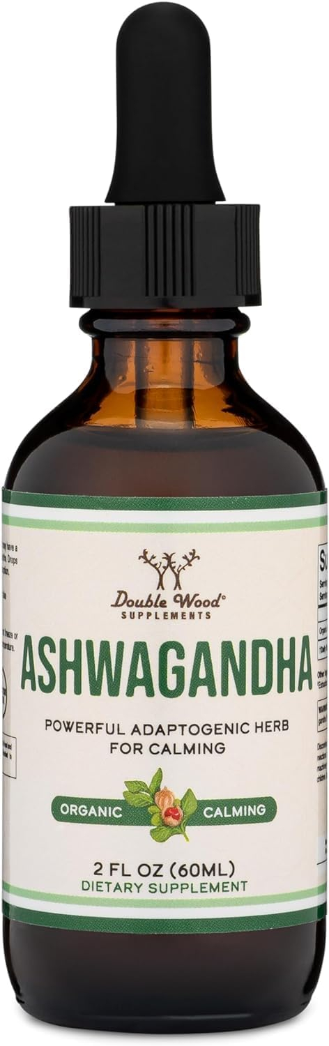 Ashwagandha Capsules, 120 Count (500mg Extract 20:1 Potency) Adaptogen Stress Relief by Double Wood