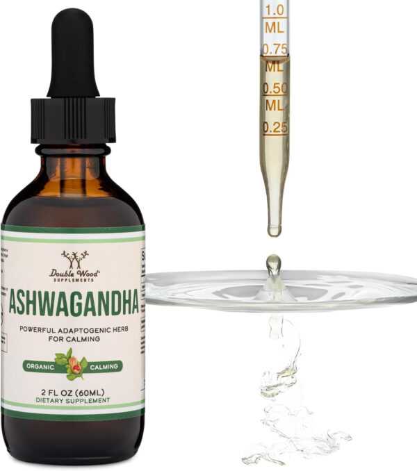 Ashwagandha Capsules, 120 Count (500mg Extract 20:1 Potency) Adaptogen Stress Relief by Double Wood