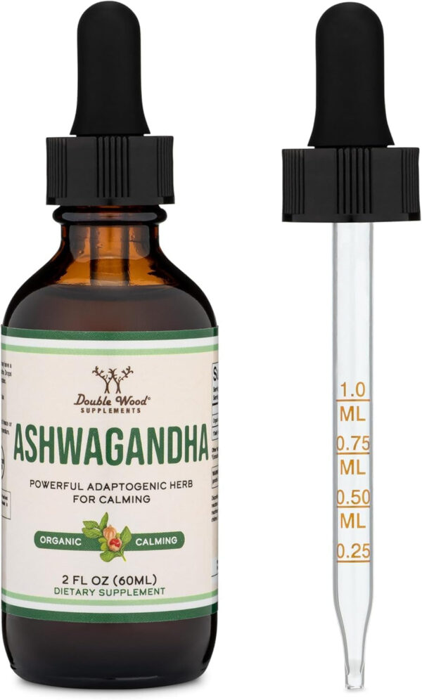 Ashwagandha Capsules, 120 Count (500mg Extract 20:1 Potency) Adaptogen Stress Relief by Double Wood