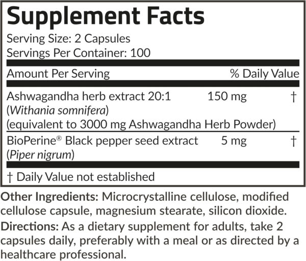 6895c809321afa75fc20d7f1c1f4125dfeb7081a48159b761ca02.jpg Futurebiotics Ashwagandha Extra Strength Stress & Mood Support with BioPerine - Non GMO Formula, 100 Vegetarian Capsules