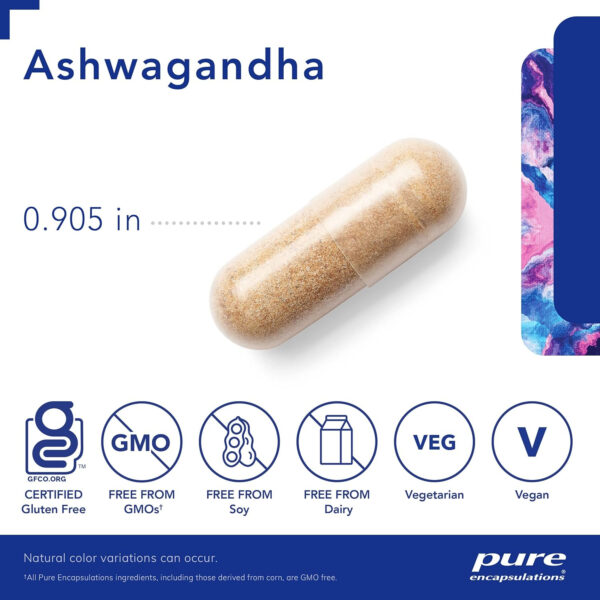 6895c85c85f08e067205aeca0d2a2d321ed69f7c06f0848d3d6b4.jpg Pure Encapsulations Ashwagandha - 500 mg Ashwagandha Extract - Metabolism & Stress Support - Immune Support - GMO Free & Vegan - 60 Capsules