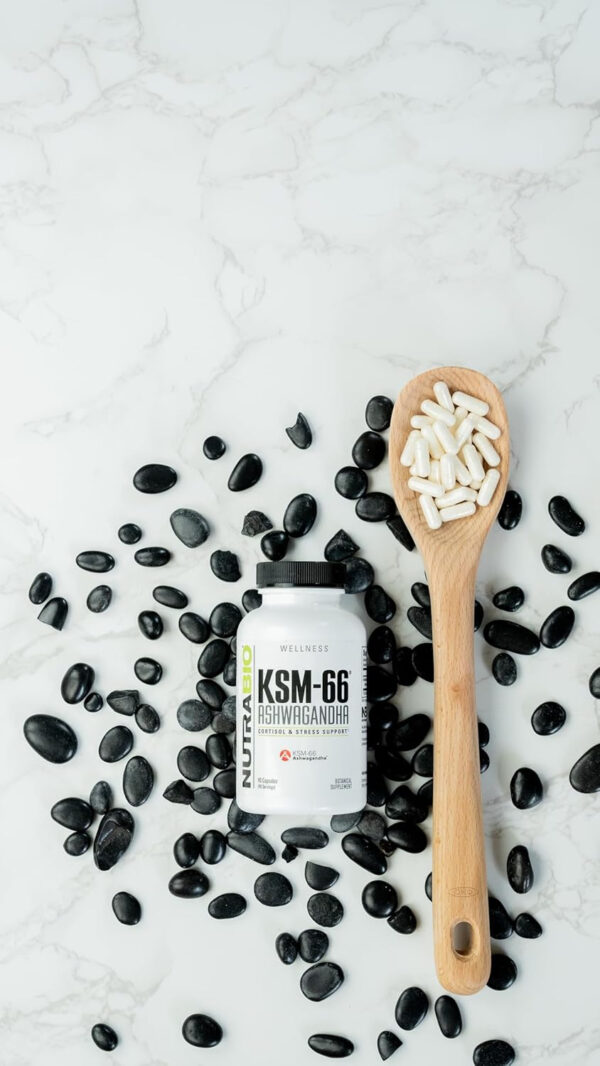 6895c9974069da3c87f4a8dfccfe2dfea60b63ecb041f4377b8c8.jpg NutraBio Ashwagandha KSM-66 | Ashwaganda Herbal Supplement for Stress, Mood, & Performance | 600 MG of Clinically Studied KSM66 60 Capsules
