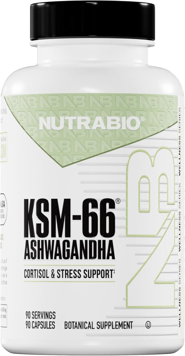 6895c9a21015dc72e182facc1b6fb26afe3b0bffa9f82256f3f31.jpg NutraBio Ashwagandha KSM-66 | Ashwaganda Herbal Supplement for Stress, Mood, & Performance | 600 MG of Clinically Studied KSM66 60 Capsules