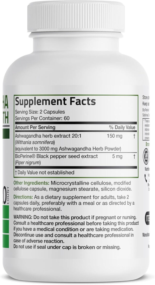 6895ca46ee5c0c182c40140c2b60988519c1e761e69585e6e4e0d.jpg Bronson Ashwagandha Extra Strength Stress & Mood Support with BioPerine - Non GMO Formula, 360 Vegetarian Capsules