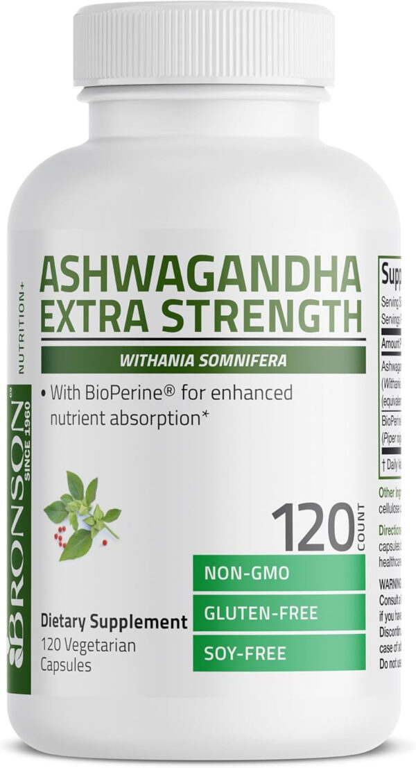 6895ca4b086c24cdae9bde7b1a5caa932ce98525f8ceba6201fe0.jpg Bronson Ashwagandha Extra Strength Stress & Mood Support with BioPerine - Non GMO Formula, 360 Vegetarian Capsules