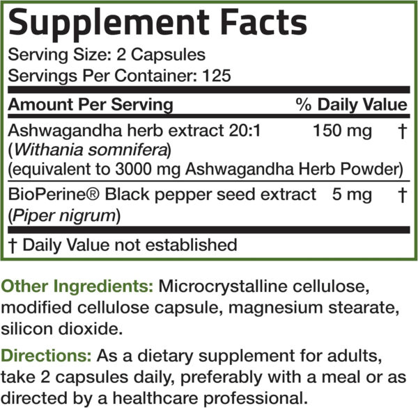 6895ca56e86423d92690fedebf716decb8f20803763eb3a5bcdd4.jpg Bronson Ashwagandha Extra Strength Stress & Mood Support with BioPerine - Non GMO Formula, 360 Vegetarian Capsules