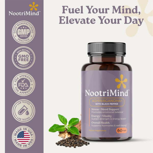 6895ca7ab9e50e9fe4679cb1c5b84883b2d9534129fe0d14226fa.jpg Organic Ashwagandha Extra Strength Stress, Mood & Energy Support with Black Pepper, Additive Free - Non GMO, Vegan, Gluten Free, 60 Capsules