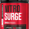 Jacked Factory NITROSURGE Shred Pre Workout Supplement - Energy Booster, Instant Strength Gains, Sharp Focus, Powerful Pumps - Nitric Oxide Booster & PreWorkout Powder - 30Sv, Fruit Punch