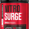 Jacked Factory NITROSURGE Shred Pre Workout Supplement - Energy Booster, Instant Strength Gains, Sharp Focus, Powerful Pumps - Nitric Oxide Booster & PreWorkout Powder - 30Sv, Fruit Punch