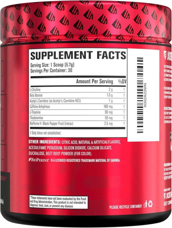 Jacked Factory NITROSURGE Shred Pre Workout Supplement - Energy Booster, Instant Strength Gains, Sharp Focus, Powerful Pumps - Nitric Oxide Booster & PreWorkout Powder - 30Sv, Fruit Punch