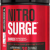 Jacked Factory NITROSURGE Shred Pre Workout Supplement - Energy Booster, Instant Strength Gains, Sharp Focus, Powerful Pumps - Nitric Oxide Booster & PreWorkout Powder - 30Sv, Fruit Punch