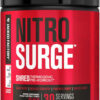 Jacked Factory NITROSURGE Shred Pre Workout Supplement - Energy Booster, Instant Strength Gains, Sharp Focus, Powerful Pumps - Nitric Oxide Booster & PreWorkout Powder - 30Sv, Fruit Punch