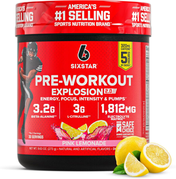 6895ce2bb8240a4f6951441100959c0c084cd71793f798134591e.jpg Six Star Pre-Workout Powder for Men & Women, Fruit Punch (30 Servings) - Preworkout Explosion 2.0 Energy Powder Drink Mix with Beta-Alanine & Caffeine - Sports Nutrition Supplement Products