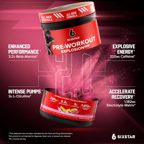 6895ce2ed9c4c16f91b77bd03ef69d8660c5c35599cf071e3357a.jpg Six Star Pre-Workout Powder for Men & Women, Fruit Punch (30 Servings) - Preworkout Explosion 2.0 Energy Powder Drink Mix with Beta-Alanine & Caffeine - Sports Nutrition Supplement Products
