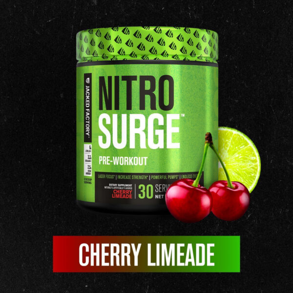 6895ceaed56f96f020f9ac5c1ebbb0981f58142b98cc224ec1c69.jpg Jacked Factory NITROSURGE Pre Workout Supplement - Energy Booster, Instant Strength Gains, Clear Focus, & Intense Pumps - NO Booster & Powerful Preworkout Energy Powder - 60 Servings, Blue Raspberry