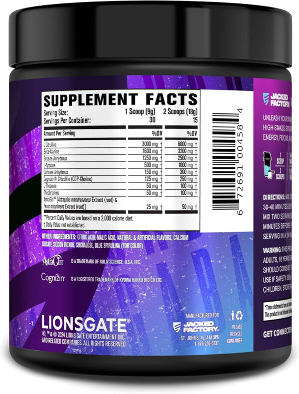 6895cee006d53b58d3468a36a65379c1f0172ee911b02c0251227.jpg Jacked Factory NITROSURGE Pre Workout Supplement - Energy Booster, Instant Strength Gains, Clear Focus, & Intense Pumps - NO Booster & Powerful Preworkout Energy Powder - 60 Servings, Blue Raspberry