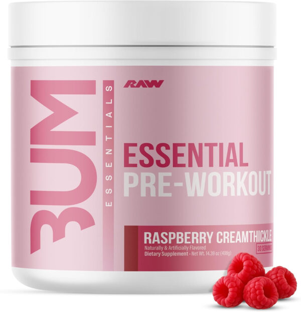 RAW Nutrition - Essential Pre - Chris Bumstead Pre Workout Formula, Sports Nutrition Pre-Workout Powders | Men & Womens Drink, Energy Powder for Working Out (Peach Mango)
