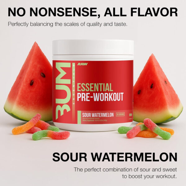 RAW Nutrition - Essential Pre - Chris Bumstead Pre Workout Formula, Sports Nutrition Pre-Workout Powders | Men & Womens Drink, Energy Powder for Working Out (Peach Mango)